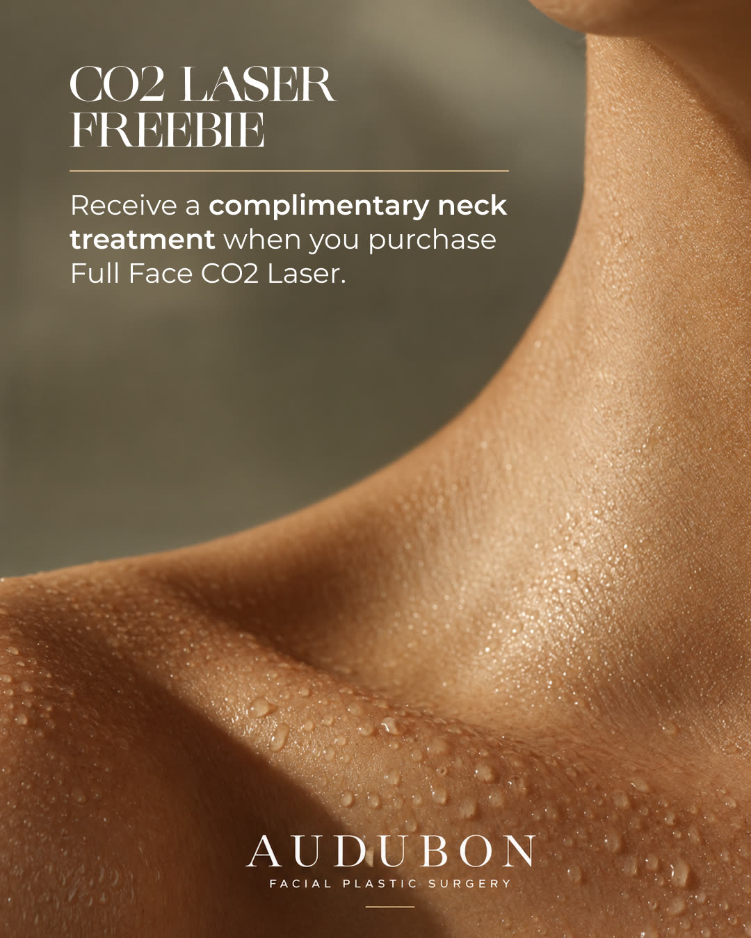 Complimentary neck treatment with the purchase of a full face CO2 laser treatment
